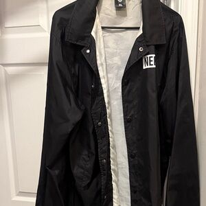 Neff Black Bomber-Style Coach Jacket with Cream Lining